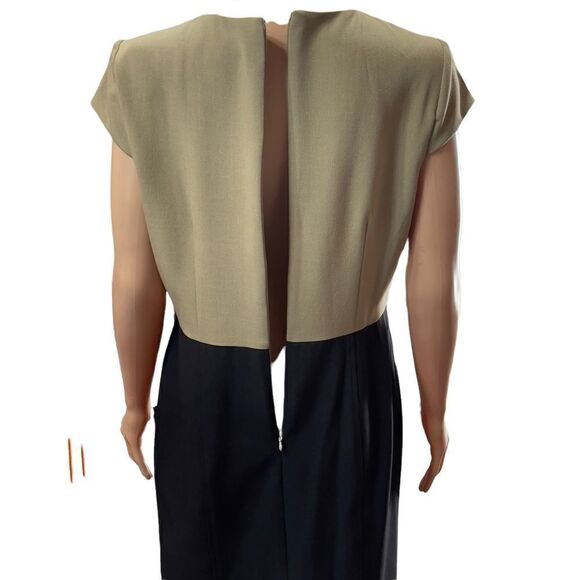Sandra Darren Two Color Front Pockets Sheath Dress Size 10 - Picture 9 of 15
